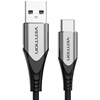 VENTION Cotton Braided USB 2.0 A Male to C Male 3A Cable 0.5M Gray Aluminum Alloy Type (CODHD) (VENCODHD)-VENCODHD