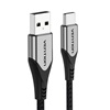 VENTION Cotton Braided USB 2.0 A Male to C Male 3A Cable 0.25M Gray Aluminum Alloy Type (CODHC) (VENCODHC)-VENCODHC