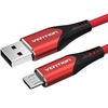 VENTION Cotton Braided USB 2.0 A Male to Micro-B Male 3A Cable 1M Red Aluminum Alloy Type (COARF) (VENCOARF)-VENCOARF