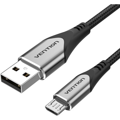 VENTION Cotton Braided USB 2.0 A Male to Micro-B Male 3A Cable 1.5M Gray Aluminum Alloy Type (COAHG) (VENCOAHG)-VENCOAHG
