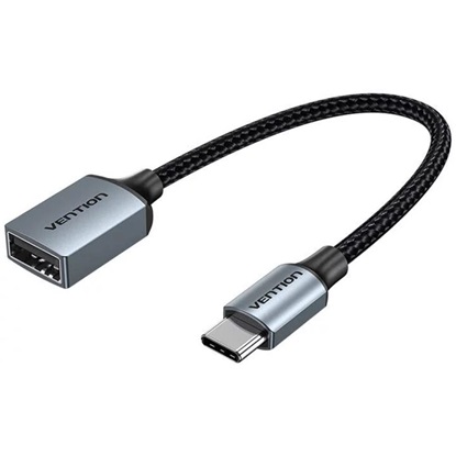 VENTION USB 2.0 C Male to A Female OTG Cable 0.15M Gray Aluminum Alloy Type (CCWHB) (VENCCWHB)-VENCCWHB