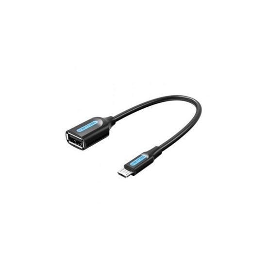 VENTION USB 2.0 Micro-B Male to A Female OTG Cable 0.15M Black PVC Type (CCUBB) (VENCCUBB)-VENCCUBB