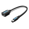 VENTION USB 2.0 Mini-B Male to A Female OTG Cable 0.15M Black PVC Type (CCTBB) (VENCCTBB)-VENCCTBB
