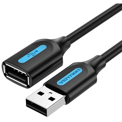 VENTION USB 2.0 A Male to A Female Extension Cable 2M black PVC Type (CBIBH) (VENCBIBH)-VENCBIBH