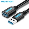 VENTION USB 3.0 A Male to A Female Extension Cable 2M black PVC Type (CBHBH) (VENCBHBH)-VENCBHBH