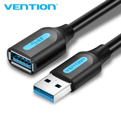VENTION USB 3.0 A Male to A Female Extension Cable 2M black PVC Type (CBHBH) (VENCBHBH)-VENCBHBH