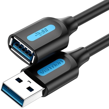 VENTION USB 3.0 A Male to A Female Extension Cable 1.5M black PVC Type (CBHBG) (VENCBHBG)-VENCBHBG