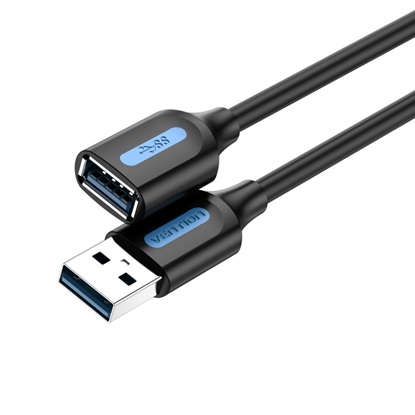 VENTION USB 3.0 A Male to A Female Extension Cable  0.5M black PVC Type (CBHBD) (VENCBHBD)-VENCBHBD