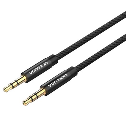 VENTION Fabric Braided 3.5mm Male to Male Audio Cable 1.5M Black Metal Type (BAGBG) (VENBAGBG)-VENBAGBG