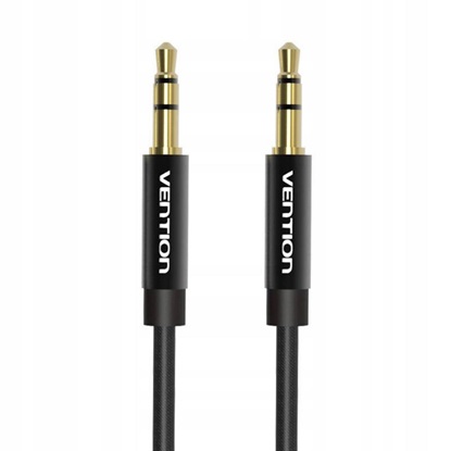 VENTION Fabric Braided 3.5mm Male to Male Audio Cable 0.5M Black Metal Type (BAGBD) (VENBAGBD)-VENBAGBD