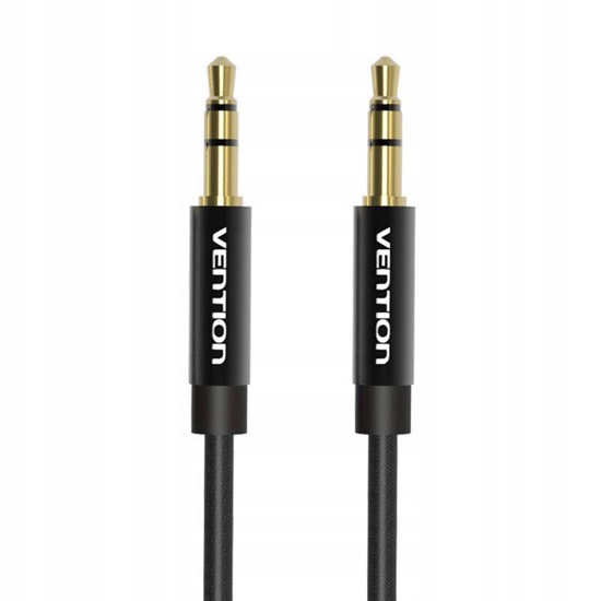 VENTION Fabric Braided 3.5mm Male to Male Audio Cable 0.5M Black Metal Type (BAGBD) (VENBAGBD)-VENBAGBD