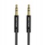 VENTION Fabric Braided 3.5mm Male to Male Audio Cable 0.5M Black Metal Type (BAGBD) (VENBAGBD)-VENBAGBD
