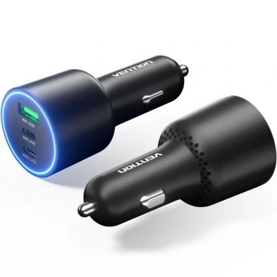 VENTION Three-Port USB C+C+A (100W+65W+36W) Car Charger Black ABS Type (FFPB0) (VENFFPB0)-VENFFPB0