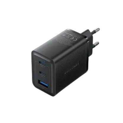 VENTION 3-Port USB (C + C + A) GaN Charger (65W/65W/60W) EU-Plug Black (FERB0-EU) (VENFERB0-EU)-VENFERB0-EU