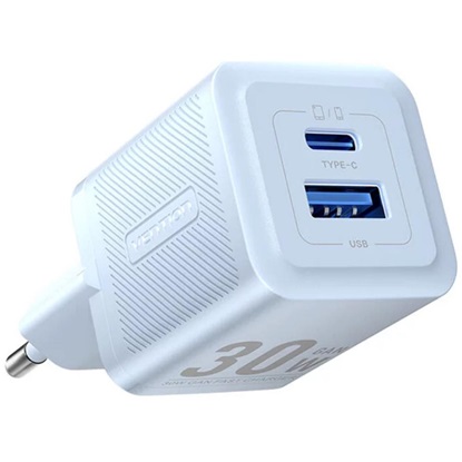 VENTION 2-Port USB (C + A) GaN Charger (30W/30W) EU-Plug Blue (FEQL0-EU) (VENFEQL0-EU)-VENFEQL0-EU