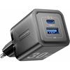 VENTION 2-Port USB (C + A) GaN Charger (30W/30W) EU-Plug Black (FEQB0-EU) (VENFEQB0-EU)-VENFEQB0-EU