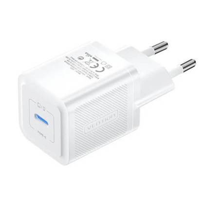 VENTION 1-Port USB-C GaN Charger (20W) EU-Plug White (FEPW0-EU) (VENFEPW0-EU)-VENFEPW0-EU