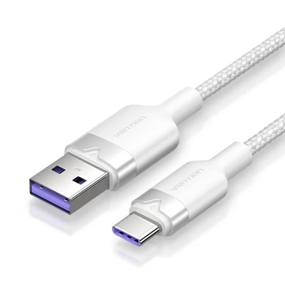 VENTION USB 2.0 A Male to C Male 6A Cable 1.5M White Flexible PVC Type (CWBWG) (VENCWBWG)-VENCWBWG