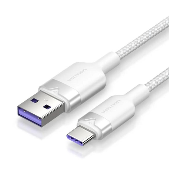 VENTION USB 2.0 A Male to C Male 6A Cable 1.5M White Flexible PVC Type (CWBWG) (VENCWBWG)-VENCWBWG