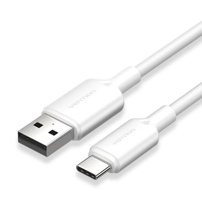 VENTION USB 2.0 A Male to C Male 3A Cable 1M White Flexible PVC Type (CWAWF) (VENCWAWF)-VENCWAWF