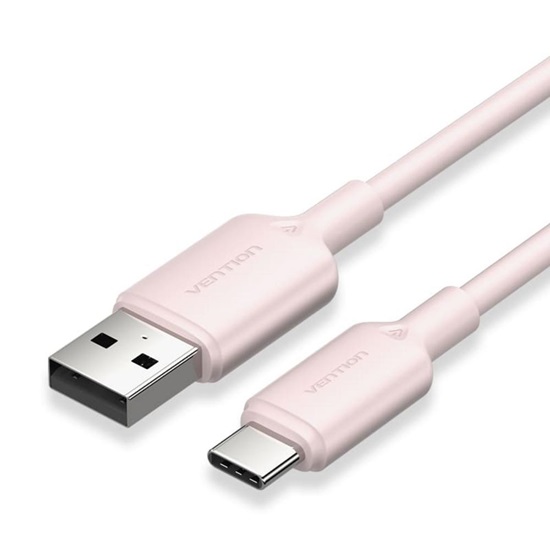 VENTION USB 2.0 A Male to C Male 3A Cable 1M Pink Flexible PVC Type (CWAPF) (VENCWAPF)-VENCWAPF