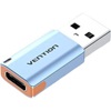 VENTION USB 3.1 Type-C Male to USB Female OTG Adapter with Lanyard Gray Aluminum Alloy Type (CUBH0) (VENCUBH0)-VENCUBH0