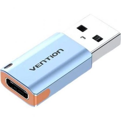VENTION USB 3.1 Type-A Male to USB-C Female Adapter with Lanyard Gray Aluminum Alloy Type (CUAH0) (VENCUAH0)-VENCUAH0