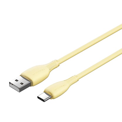 VENTION USB 2.0 A Male to C Male 3A Cable 0.25M Yellow PVC Type (CTWYC) (VENCTWYC)-VENCTWYC