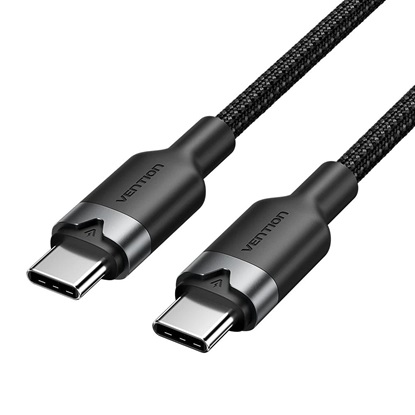 VENTION USB 2.0 Type-C Male to Type-C Male 3A Cable 1M Black PVC Type (TRCBF) (VENTRCBF)-VENTRCBF