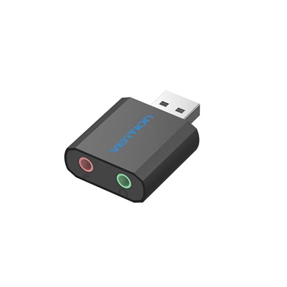 VENTION USB External Sound Card Black Metal Type (VAB-S17-B) (VENVAB-S17-B)-VENVAB-S17-B