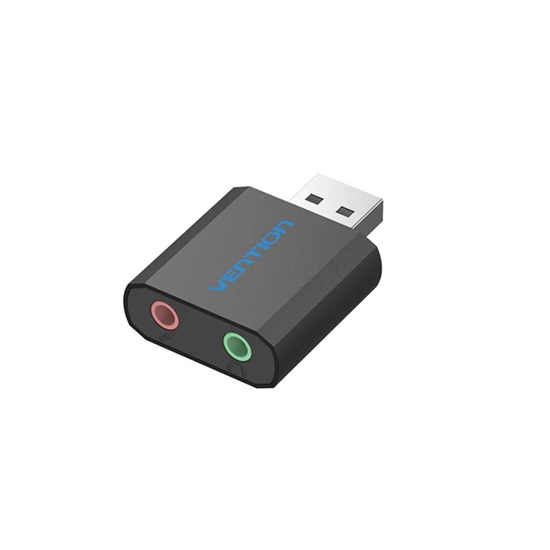 VENTION USB External Sound Card Black Metal Type (VAB-S17-B) (VENVAB-S17-B)-VENVAB-S17-B