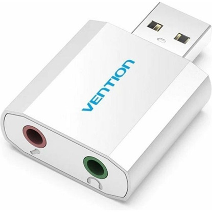 VENTION USB External Sound Card Silvery Metal Type (VAB-S13) (VENVAB-S13)-VENVAB-S13