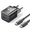 VENTION 2-Port USB (C + A) GaN Charger (30W/30W) with USB-C to USB-C Cable (1M) EU-Plug Black (TZ-FEQB0-EU-01) (VENTZ-FEQB0-EU-01)-VENTZ-FEQB0-EU-01