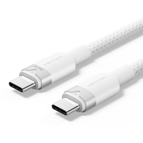 VENTION USB 2.0 C Male to C Male 5A Cable 1M White Flexible PVC Type (TRWWF) (VENTRWWF)-VENTRWWF