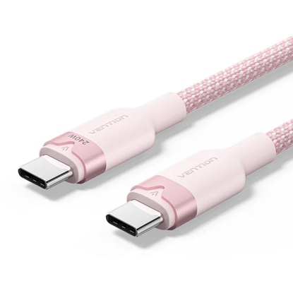 VENTION USB 2.0 C Male to C Male 5A Cable 2M Pink Flexible PVC Type (TRWPH) (VENTRWPH)-VENTRWPH