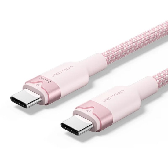 VENTION USB 2.0 C Male to C Male 5A Cable 2M Pink Flexible PVC Type (TRWPH) (VENTRWPH)-VENTRWPH