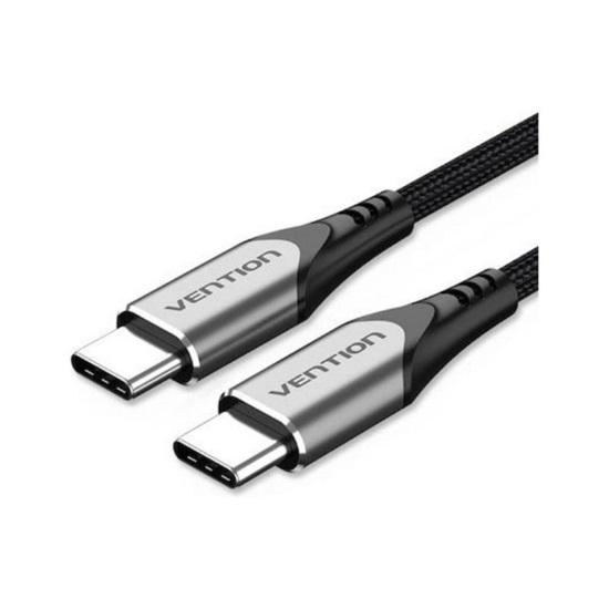 VENTION USB 2.0 C Male to C Male 5A Cable 2M Black Flexible PVC Type (TRWBH) (VENTRWBH)-VENTRWBH