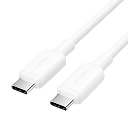 VENTION USB 2.0 C Male to C Male 3A Cable 2M White Flexible PVC Type (TRVWH) (VENTRVWH)-VENTRVWH