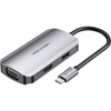 VENTION USB-C to HDMI/VGA/USB 3.0/PD Docking Station 0.15M Gray Aluminum Alloy Type (TOAHB) (VENTOAHB)-VENTOAHB