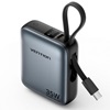 VENTION 10000mAh Mini Power Bank (USB-C + USB-C) with Built-in USB-C Cable 35W Gray (FHEH0) (VENFHEH0)-VENFHEH0