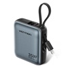 VENTION 10000mAh Mini Power Bank (USB-C + USB-C/Lightning) with Built-in USB-C and Lightning Cables 35W Beige (FHFN0) (VENFHFN0)-VENFHFN0