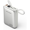 VENTION 20000mAh Mini Power Bank (USB-C + USB-C/USB-A) with Built-in USB-C Cable 45W Beige Universal Type (FHGN0-TY) (VENFHGN0-TY)-VENFHGN0-TY