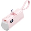 VENTION LED Display 4800mAh Power Bank (USB-C + Lightning + USB-C) 22.5W Pink Foldable USB-C Type (FHQP0) (VENFHQP0)-VENFHQP0