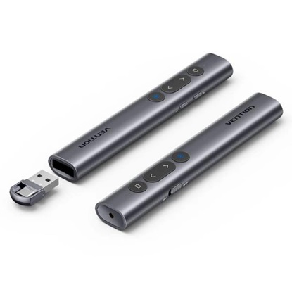 VENTION Wireless PowerPoint Presentation Clicker with Green Laser Pointer – Gray (KQJH0) (VENKQJH0)-VENKQJH0