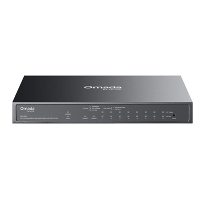 TP-Link Omada 10-Port Gigabit Easy Managed Switch with 8-Port PoE+ (63W POE Budget) (ES210GP) (TPES210GP)-TPES210GP
