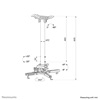 Neomounts Projector Ceiling Mount 60.5-90.5 cm (CL25-540WH1) (NEOCL25-540WH1)-NEOCL25-540WH1