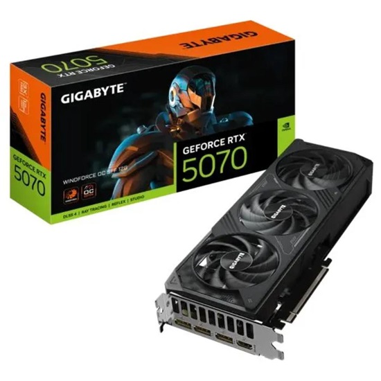Gigabyte GeForce RTX 5070 12GB GDDR7 Windforce OC SFF (GV-N5070WF3OC-12GD) (GIGGV-N5070WF3OC-12GD)-GIGGV-N5070WF3OC-12GD