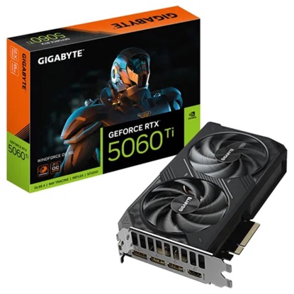 Gigabyte GeForce RTX 5060 Ti 8GB GDDR7 Windforce OC (GV-N506TWF2OC-8GD) (GIGGV-N506TWF2OC-8GD)-GIGGV-N506TWF2OC-8GD