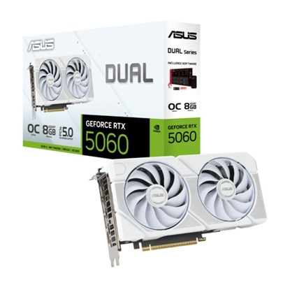 Asus GeForce RTX 5060 8GB GDDR7 Dual White OC (90YV0N15-M0NA00) (ASU90YV0N15-M0NA00)-ASU90YV0N15-M0NA00