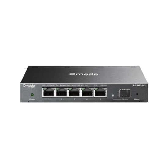 TP-Link Omada 5-Port 2.5GBASE-T Easy Managed Switch with 1 10GE SFP+ Slot (ES206X-M2) (TPES206X-M2)-TPES206X-M2
